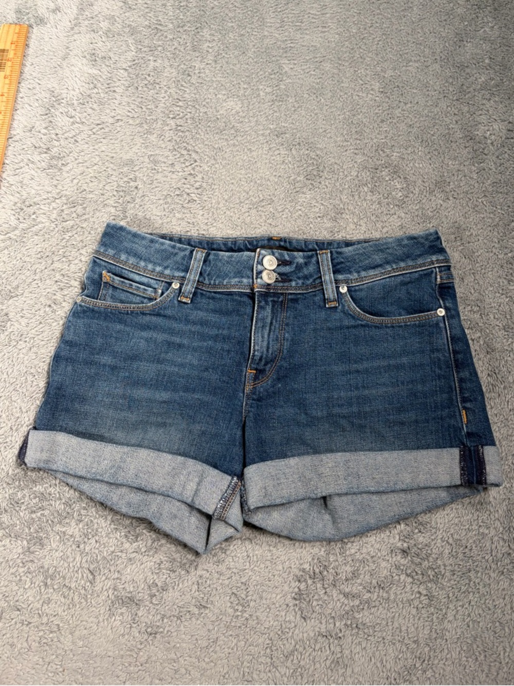 Hudson Croxley short Blue Denim Roll-Cuff Shorts 27